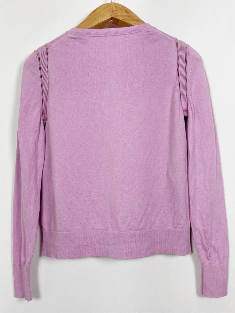 Banana Republic Pink Cotton Blend Crewneck Button-Front Cardigan Size Medium - Picture 5 of 8